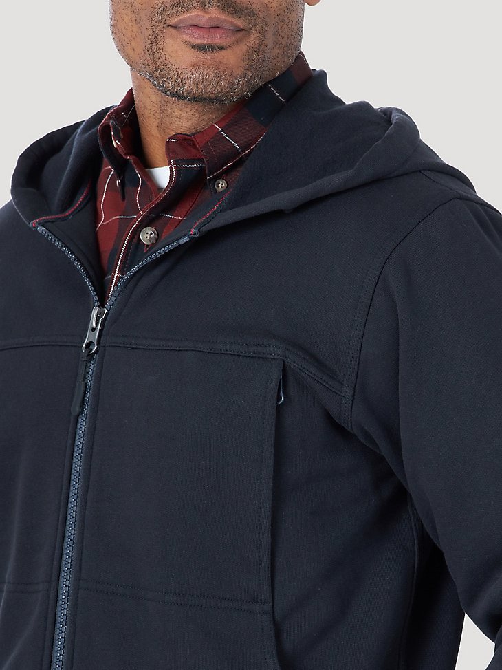 Wrangler RIGGS Workwear Tough Layers Full Zip Work Hoodie in Caviar