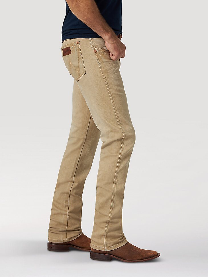 Men's Wrangler Retro Premium Slim Fit Straight Leg Jean in Tan