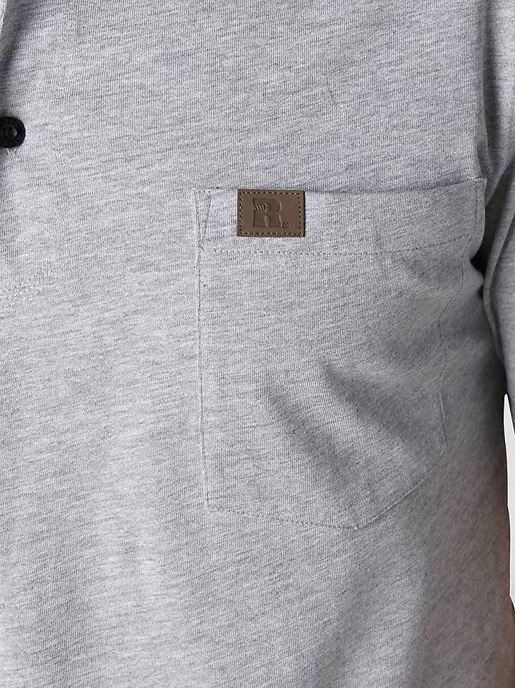 Wrangler RIGGS Workwear Short Sleeve Henley in Ash Heather