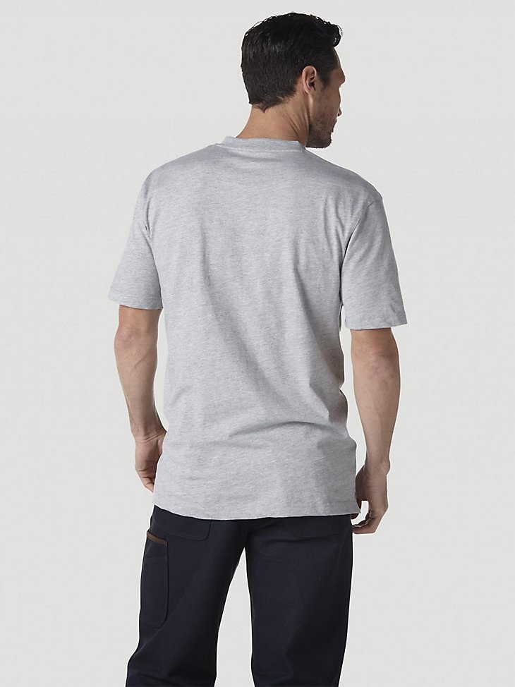Wrangler RIGGS Workwear Short Sleeve Henley in Ash Heather