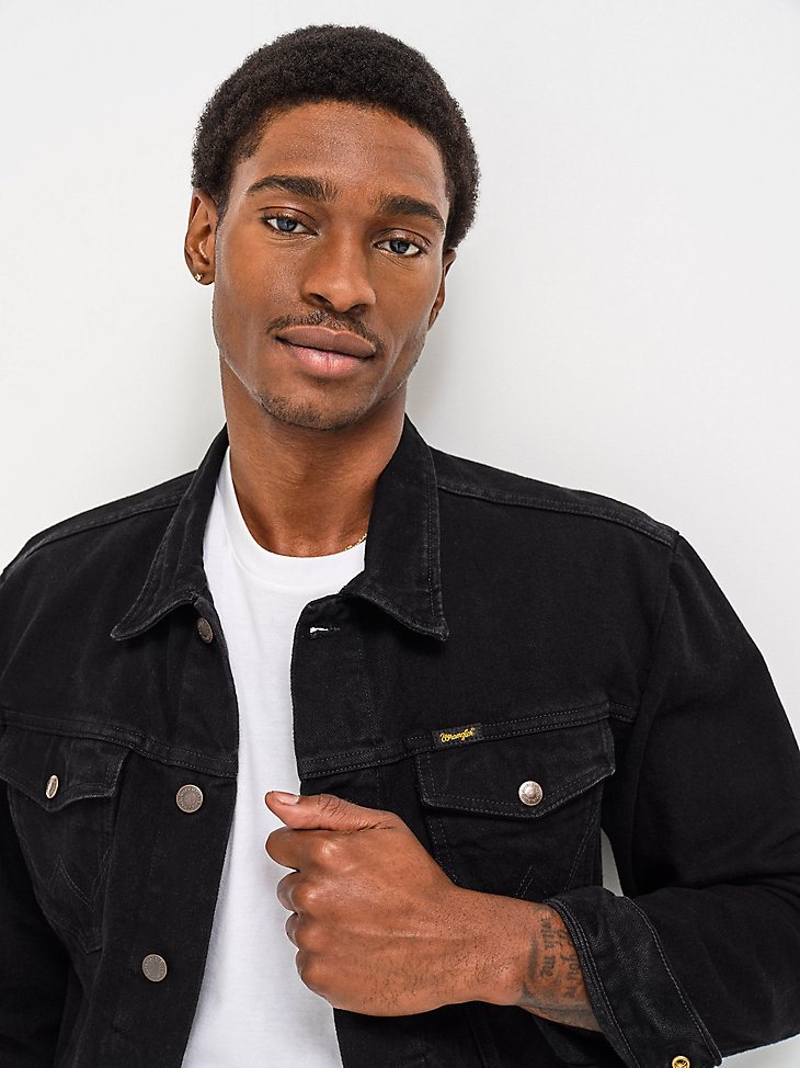 Wrangler Cowboy Cut Unlined Denim Jacket in Shadow Black