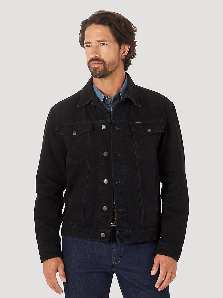 Wrangler Cowboy Cut Unlined Denim Jacket in Shadow Black