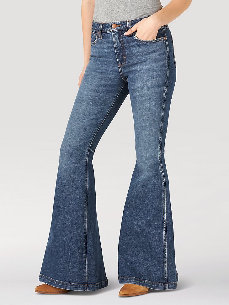 The Wrangler Retro Premium Jean: Women's High Rise Trumpet Flare in Paige