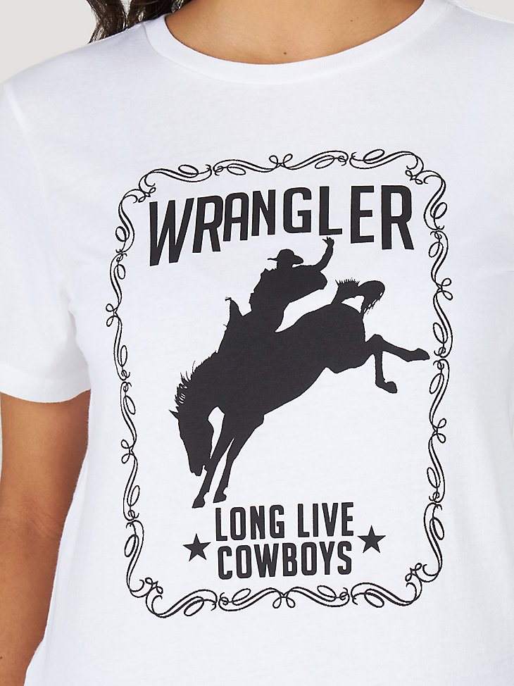 Women's Wrangler Short Sleeve Vintage Rodeo Graphic Tee in Bright White