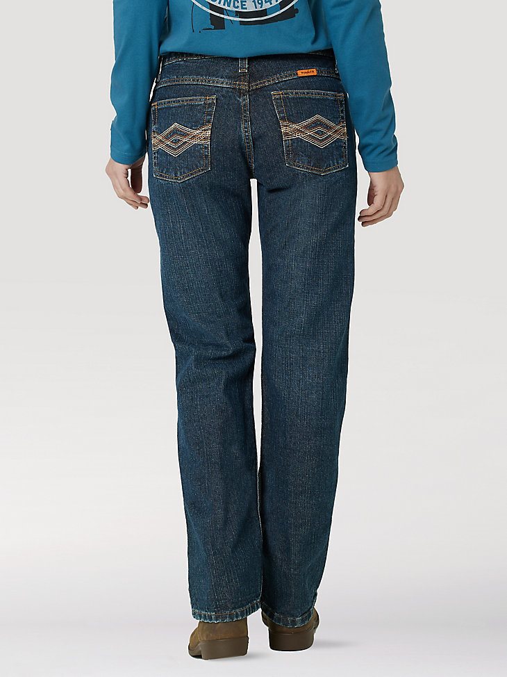 Women's Wrangler FR Flame Resistant Mid-Rise Bootcut Jean in Crosshatch