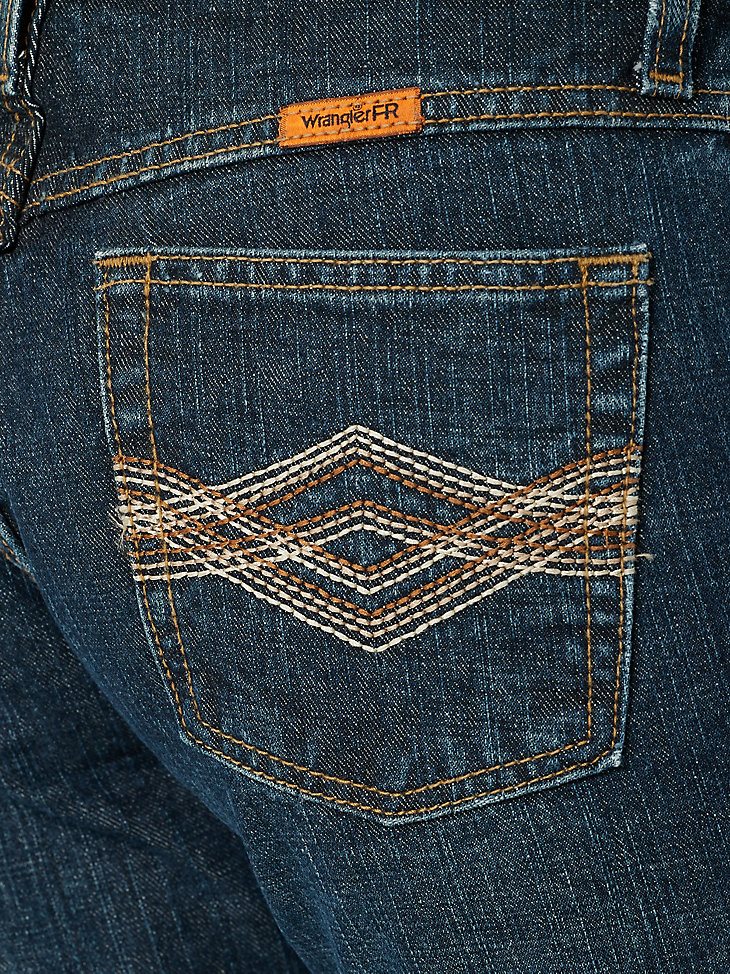 Women's Wrangler FR Flame Resistant Mid-Rise Bootcut Jean in Crosshatch