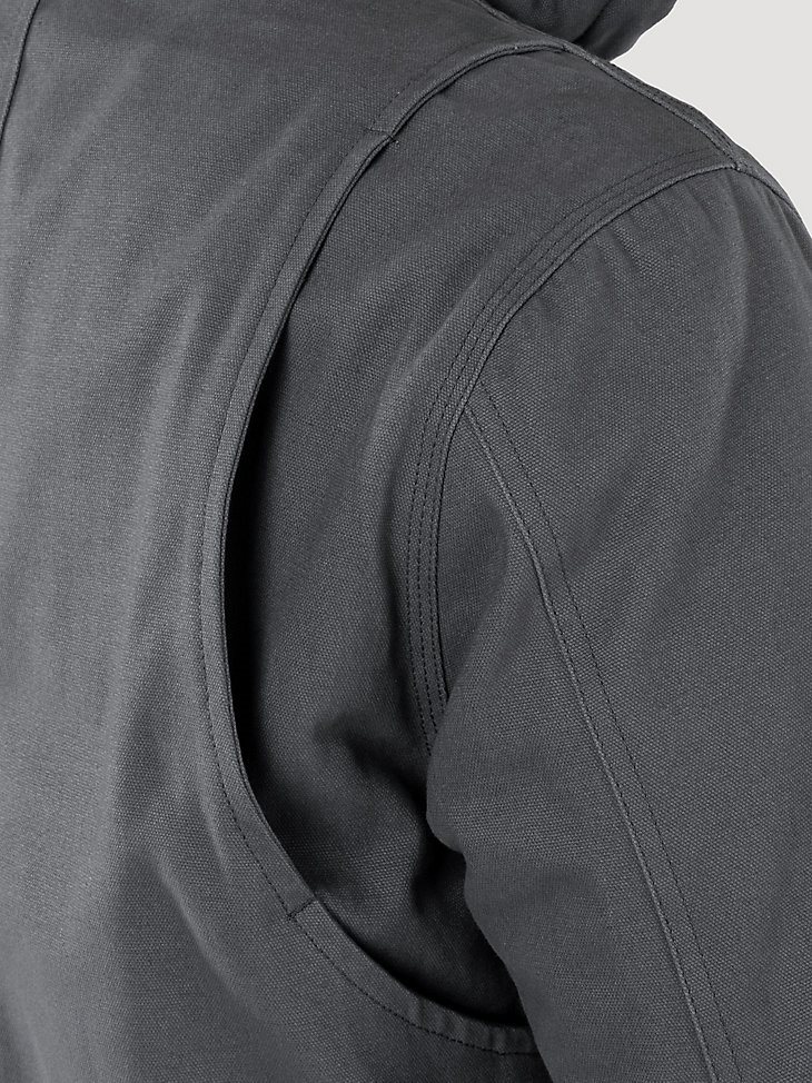 Wrangler Workwear Sherpa Lined Shirt Jacket in Charcoal