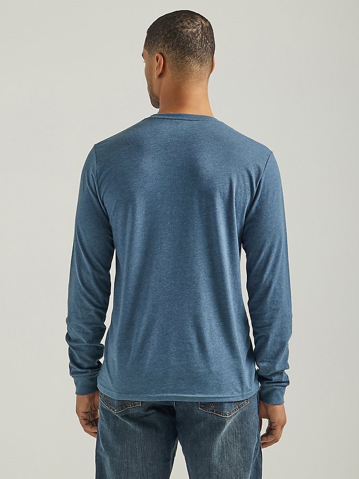 Men's George Strait Long Sleeve Graphic T-Shirt in Midnight Navy Heather