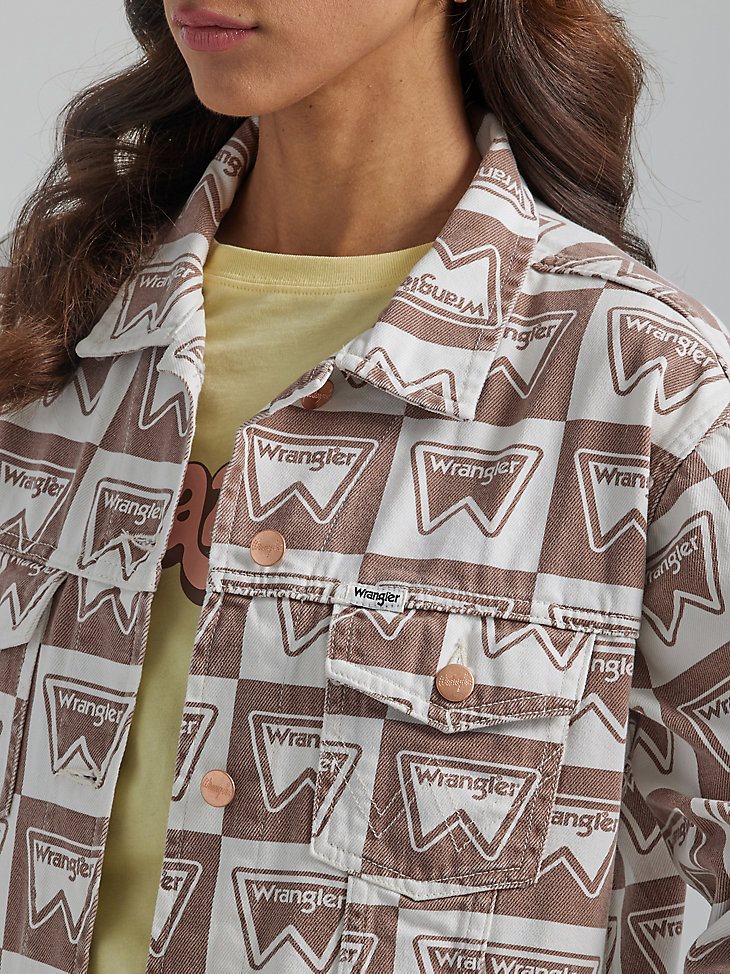 Women's Heritage Signature Print Jacket in Frapuccino