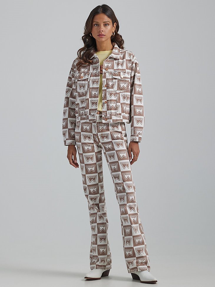 Women's Heritage Signature Print Jacket in Frapuccino