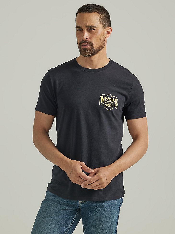 Men's Eagle Spirit Graphic T-Shirt in Jet Black