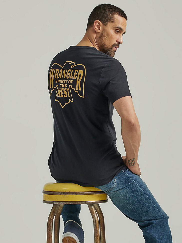 Men's Eagle Spirit Graphic T-Shirt in Jet Black