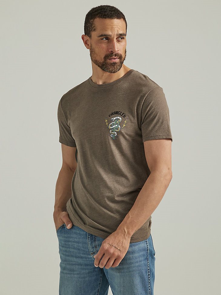 Men's Snake Cactus T-Shirt in Brown Heather