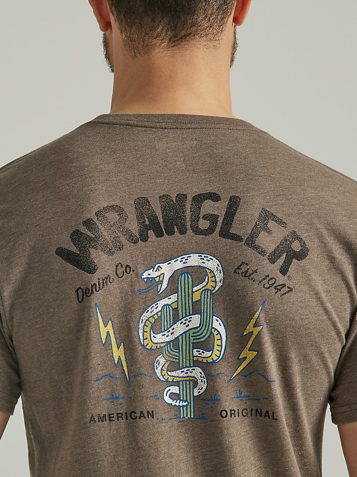 Men's Snake Cactus T-Shirt in Brown Heather