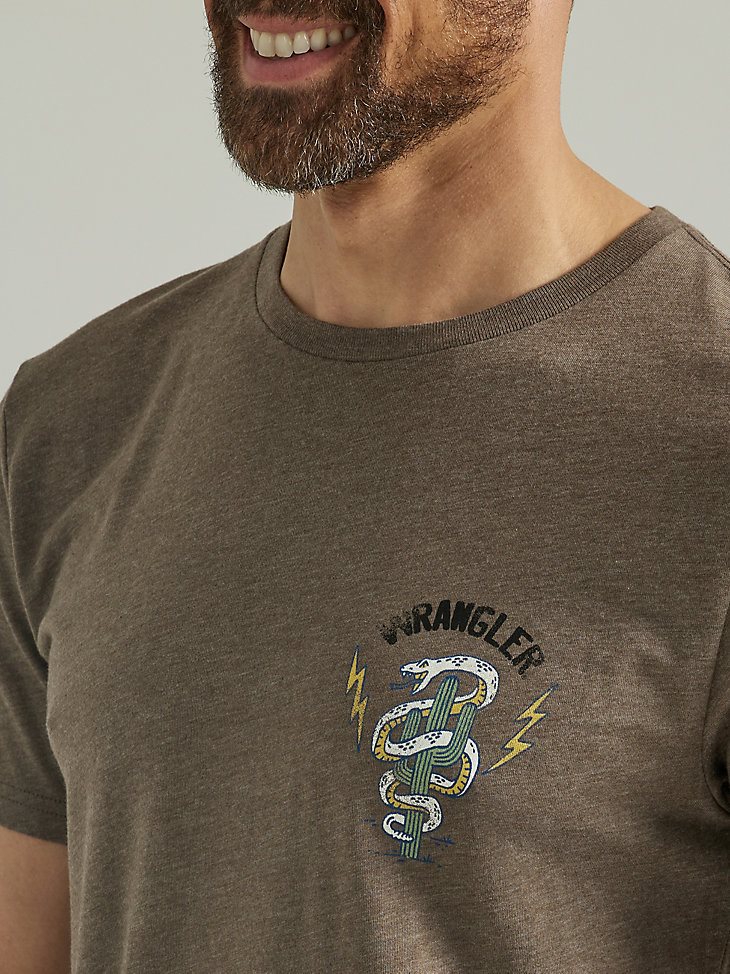 Men's Snake Cactus T-Shirt in Brown Heather