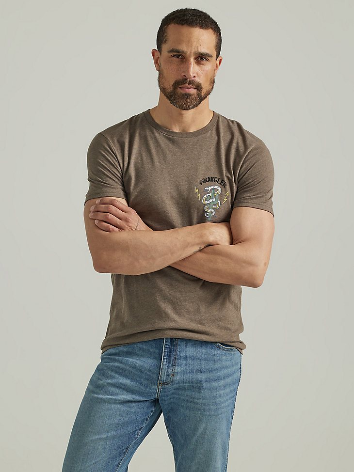 Men's Snake Cactus T-Shirt in Brown Heather