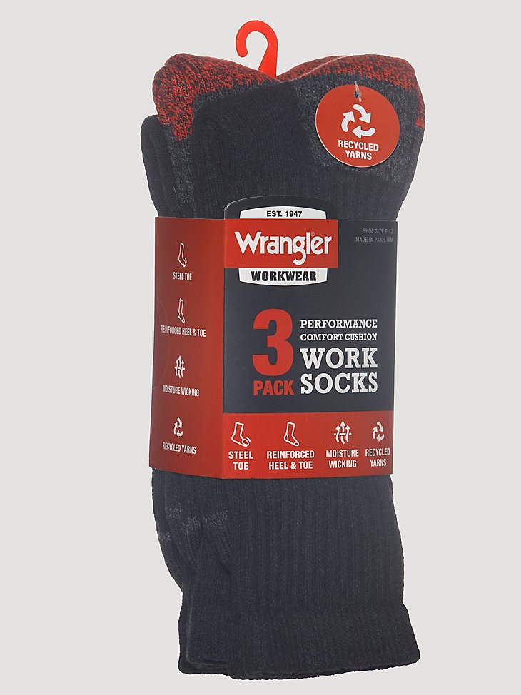Men's Cold Weather Work Socks (3-pack) in Black