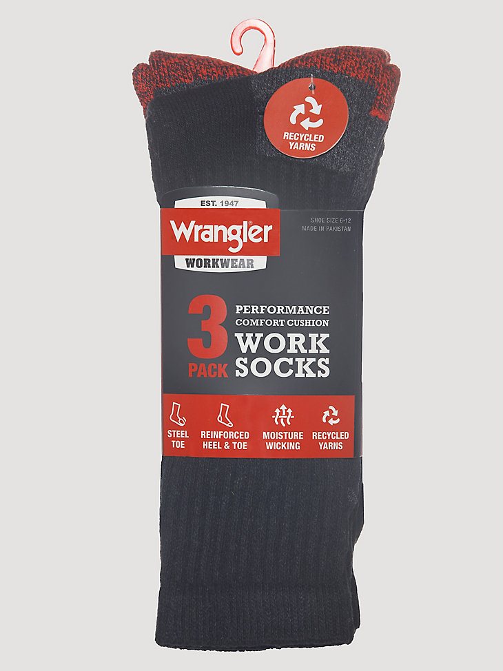 Men's Cold Weather Work Socks (3-pack) in Black