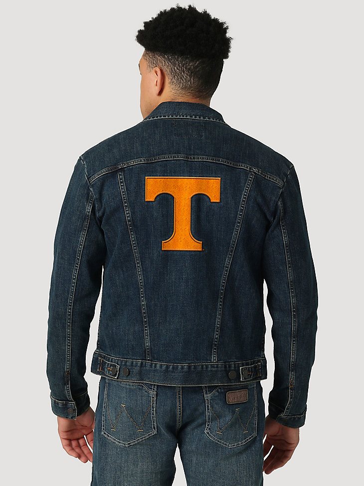 Men's Wrangler Retro Collegiate Embroidered Denim Jacket in University of Tennessee
