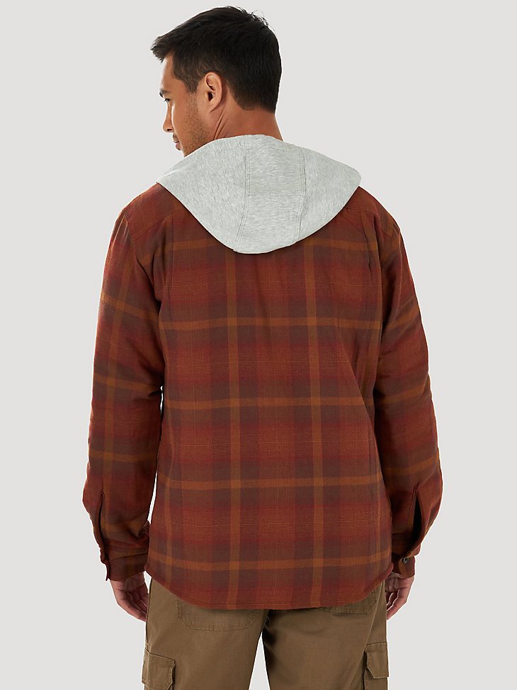 Men's Wrangler Authentics Quilted Flannel Shirt Jacket in Red