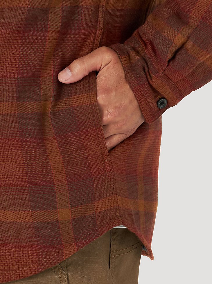 Men's Wrangler Authentics Quilted Flannel Shirt Jacket in Red