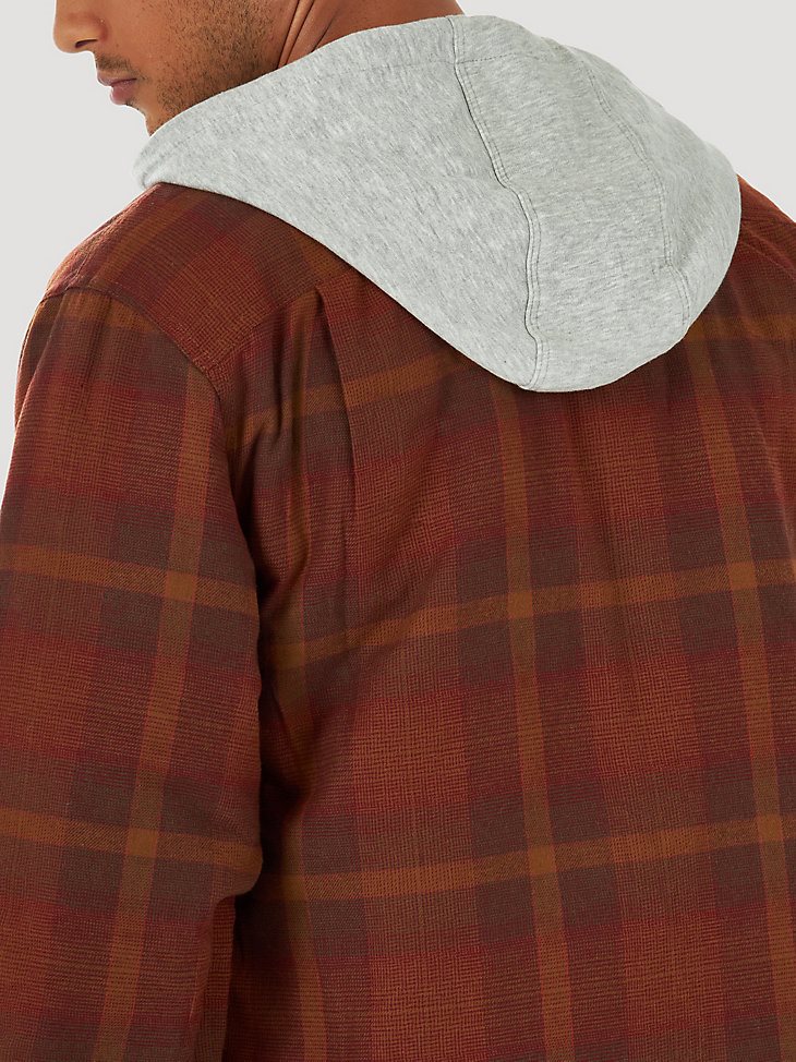 Men's Wrangler Authentics Quilted Flannel Shirt Jacket in Red