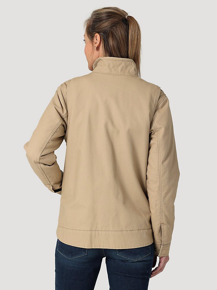 Womens RIGGS Tough Layers Sherpa Lined Canvas Jacket in Golden Khaki