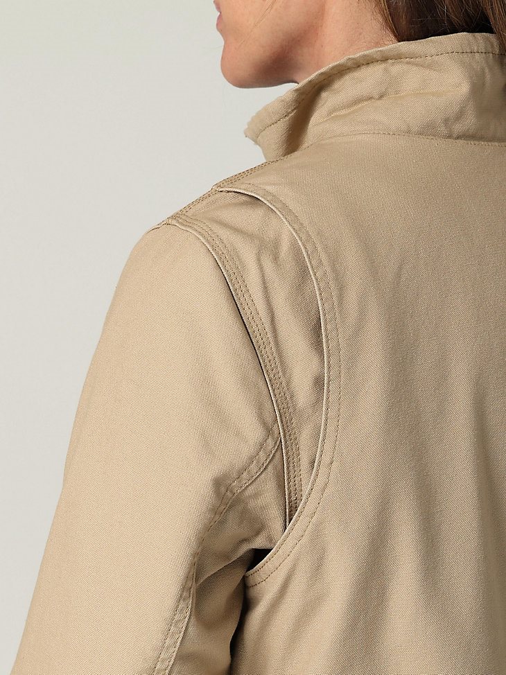 Womens RIGGS Tough Layers Sherpa Lined Canvas Jacket in Golden Khaki