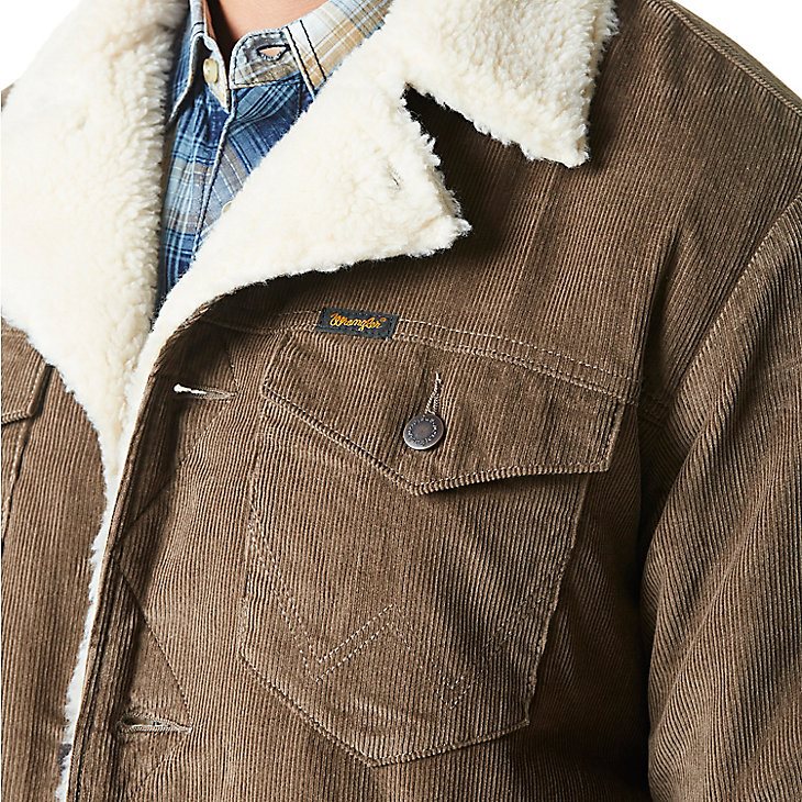 Men's Western Sherpa Lined Wrange Jacket in Chocolate Chip