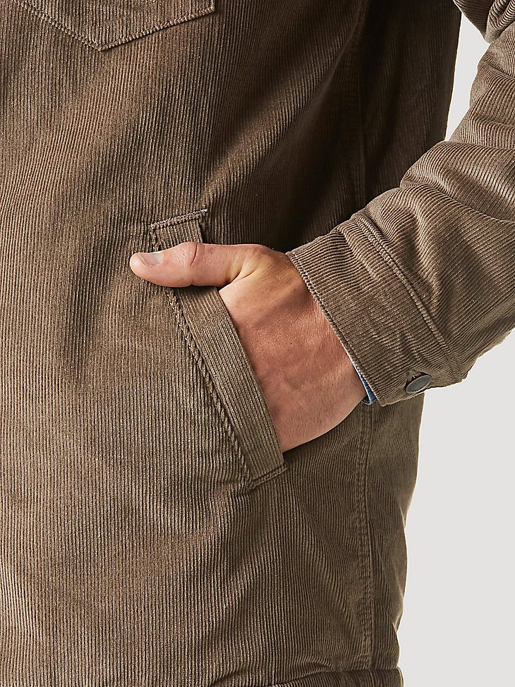 Men's Western Sherpa Lined Wrange Jacket in Chocolate Chip
