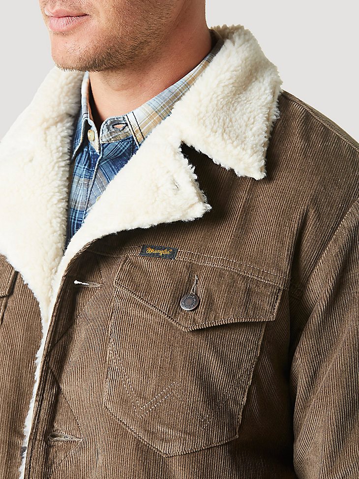Men's Western Sherpa Lined Wrange Jacket in Chocolate Chip