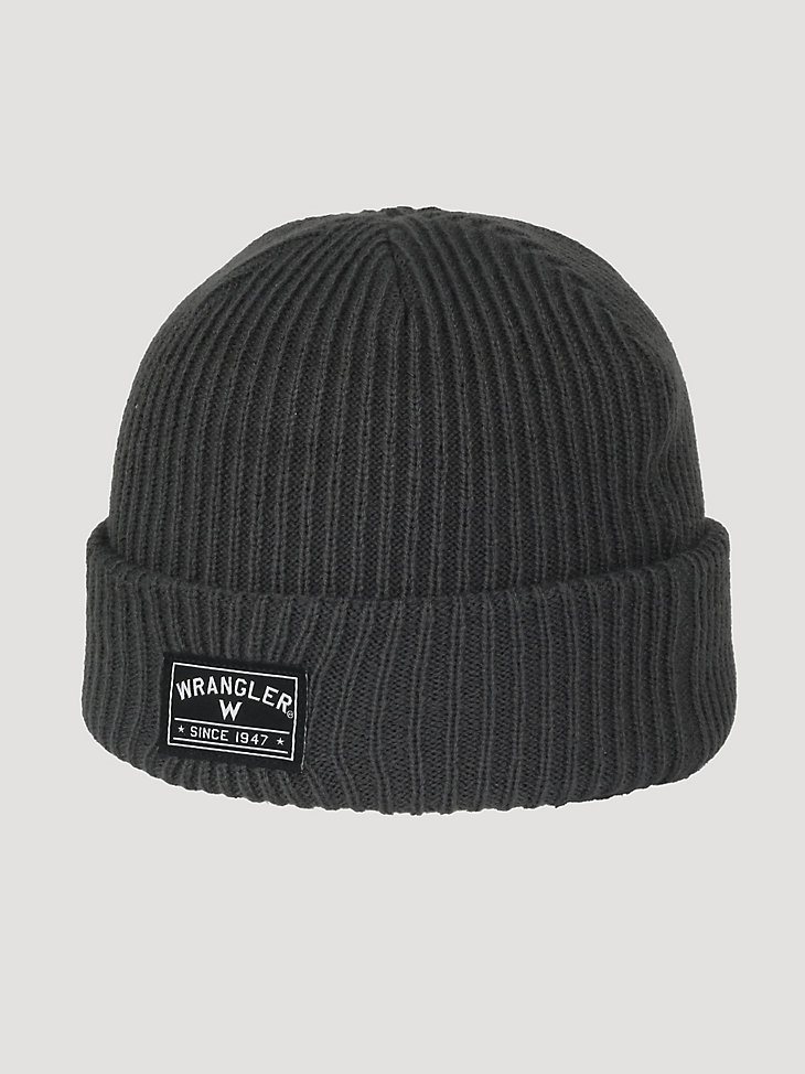 Wrangler Logo Beanie in Charcoal Heather