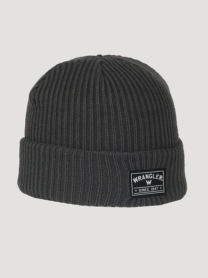 Wrangler Logo Beanie in Charcoal Heather
