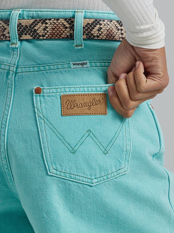 Women's High Rise A-line Cut-Off Short in Aquarius