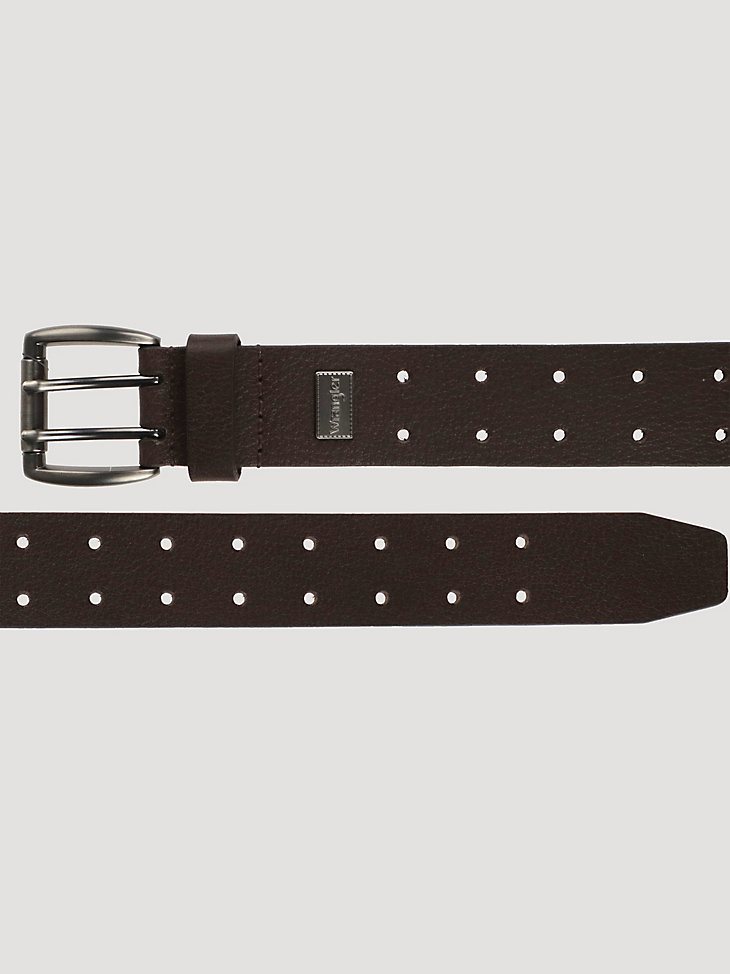 Men's Perforated Belt in Brown
