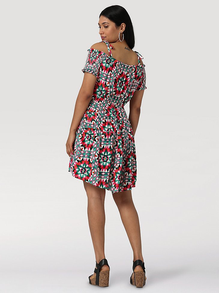 Women's Wrangler Kaleidoscope Cold Shoulder Dress in Multicolor