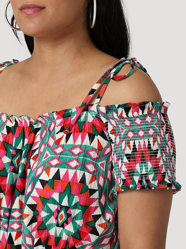 Women's Wrangler Kaleidoscope Cold Shoulder Dress in Multicolor