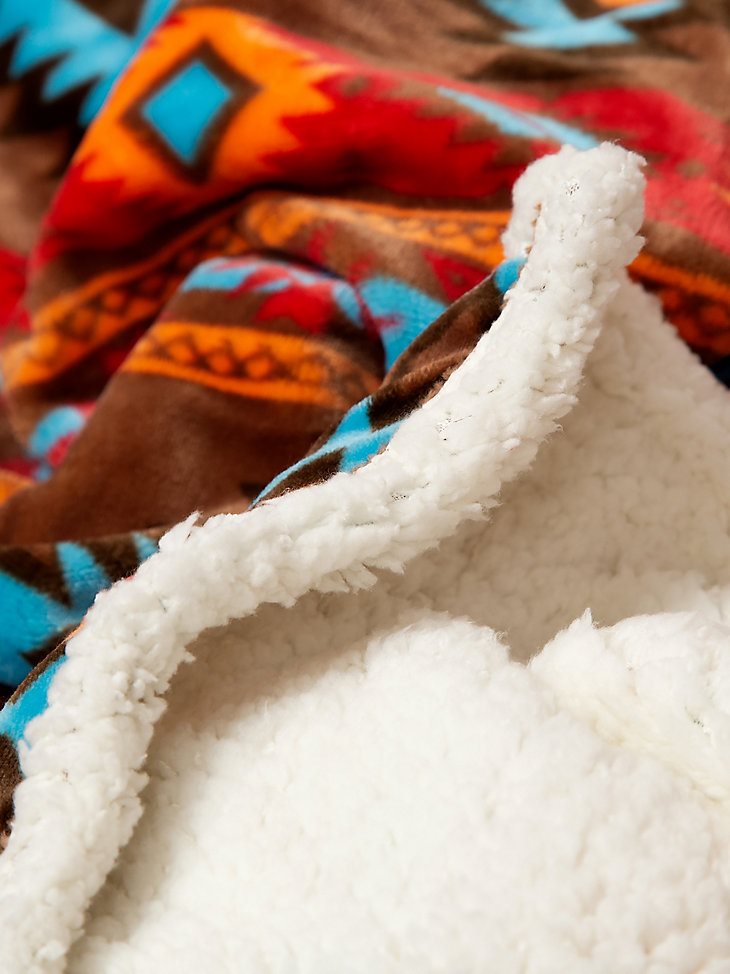 Wrangler Southwestern Horizon Sherpa Fleece Throw Blanket in Multi