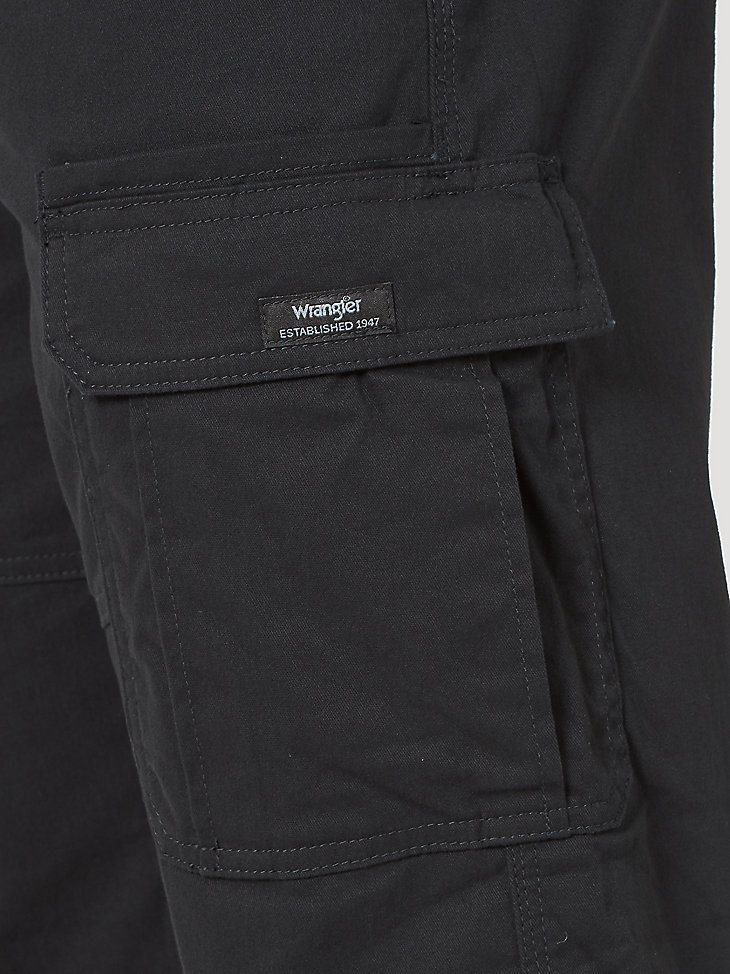 Wrangler Men's Five Star Premium Relaxed Fit Flex Cargo Pant in Black