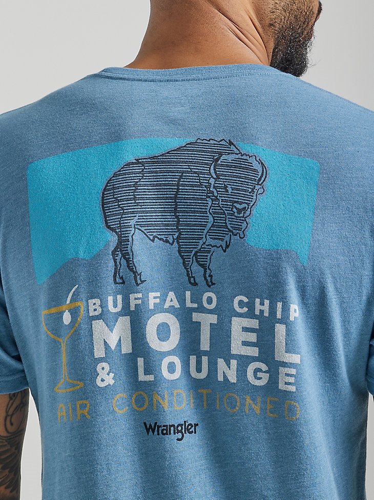 Men's Buffalo Graphic T-Shirt in Medium Blue