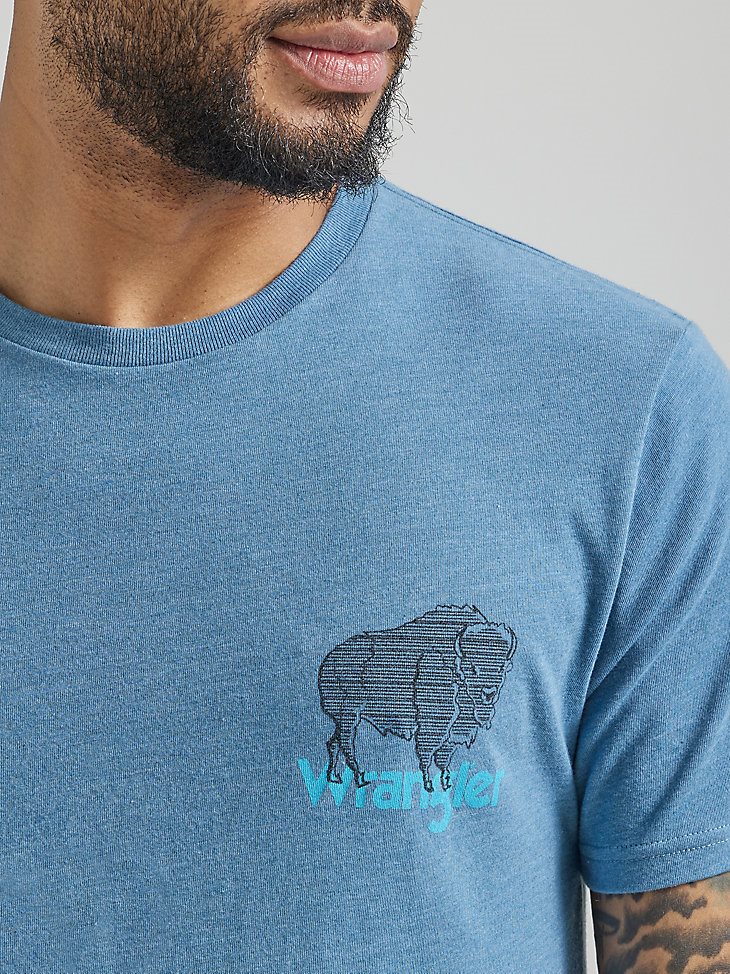 Men's Buffalo Graphic T-Shirt in Medium Blue