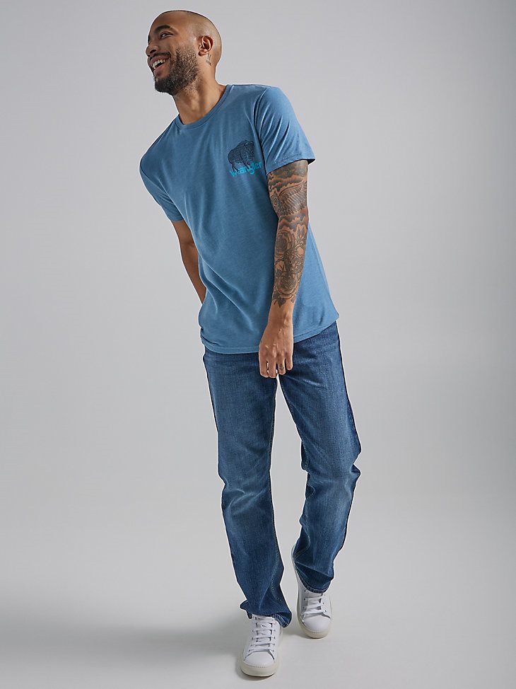 Men's Buffalo Graphic T-Shirt in Medium Blue
