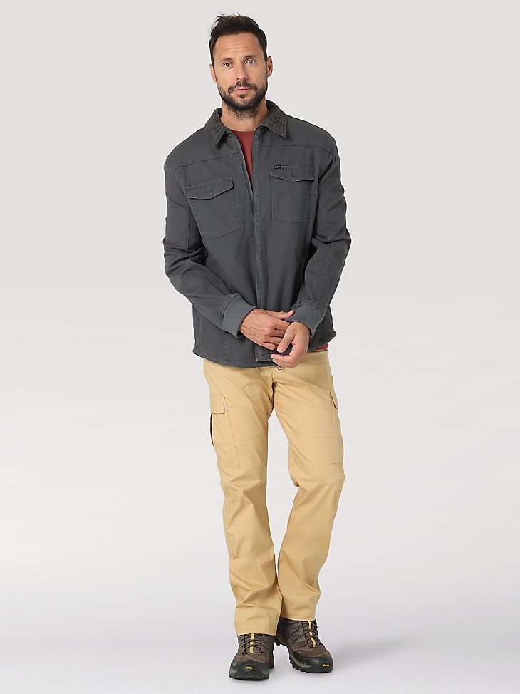 ATG by Wrangler Men's Sherpa Lined Canvas Jacket in Asphalt