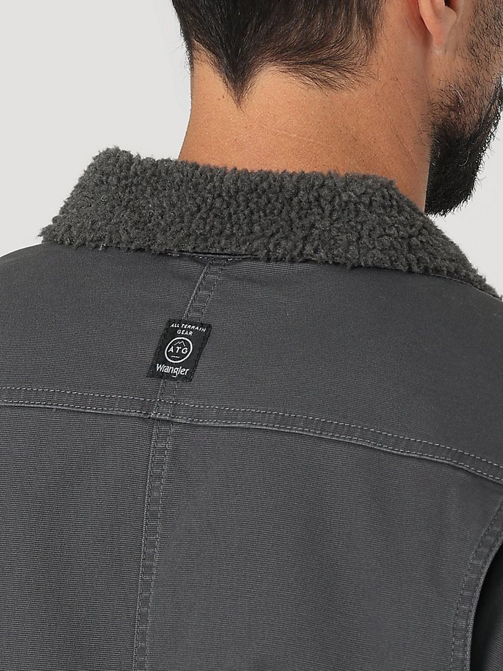 ATG by Wrangler Men's Sherpa Lined Canvas Jacket in Asphalt