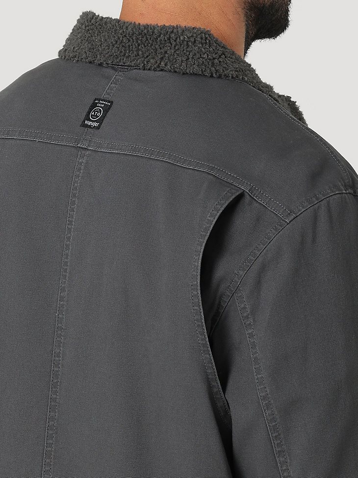 ATG by Wrangler Men's Sherpa Lined Canvas Jacket in Asphalt