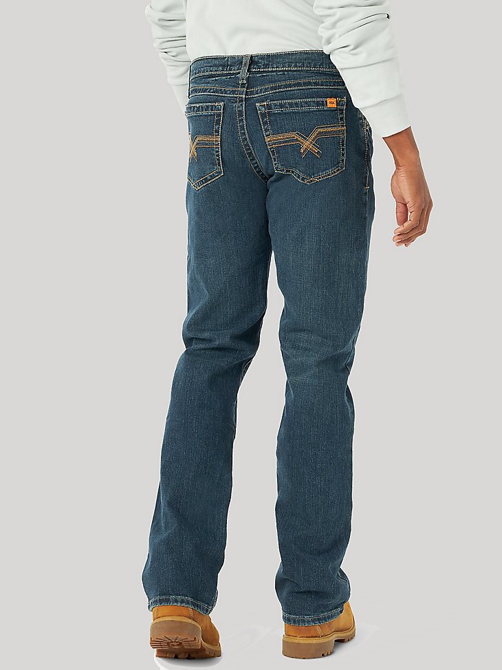 Men’s Wrangler 20X No. 42 Flame Resistant Vintage Bootcut Work Jean in Dark Denim