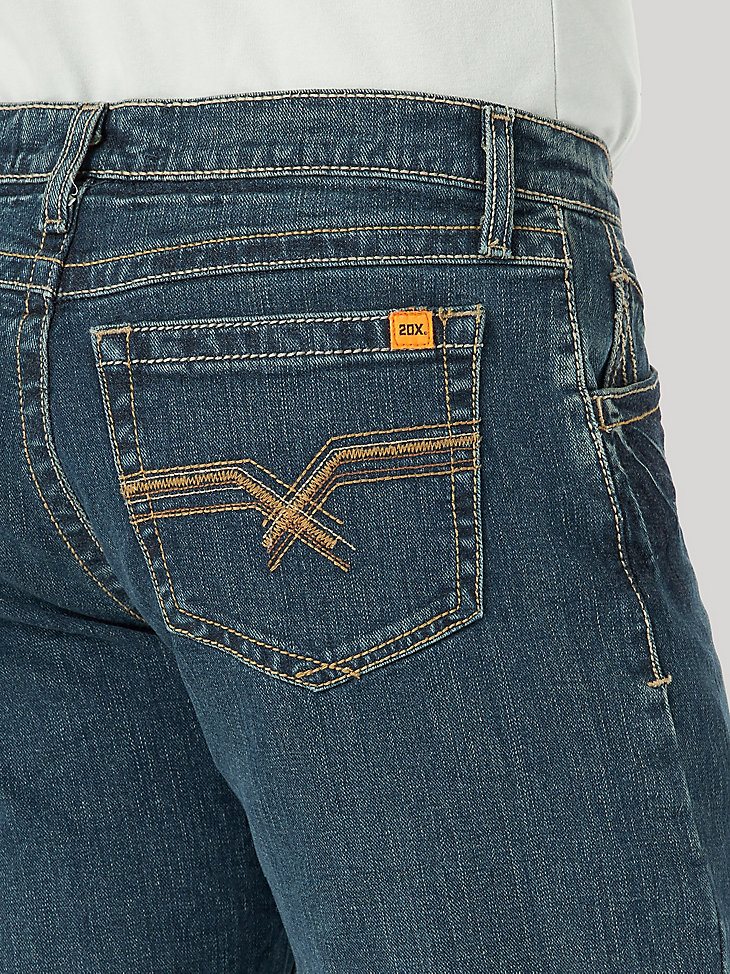 Men’s Wrangler 20X No. 42 Flame Resistant Vintage Bootcut Work Jean in Dark Denim