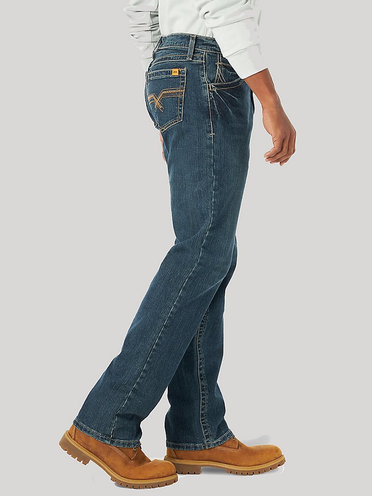 Men’s Wrangler 20X No. 42 Flame Resistant Vintage Bootcut Work Jean in Dark Denim