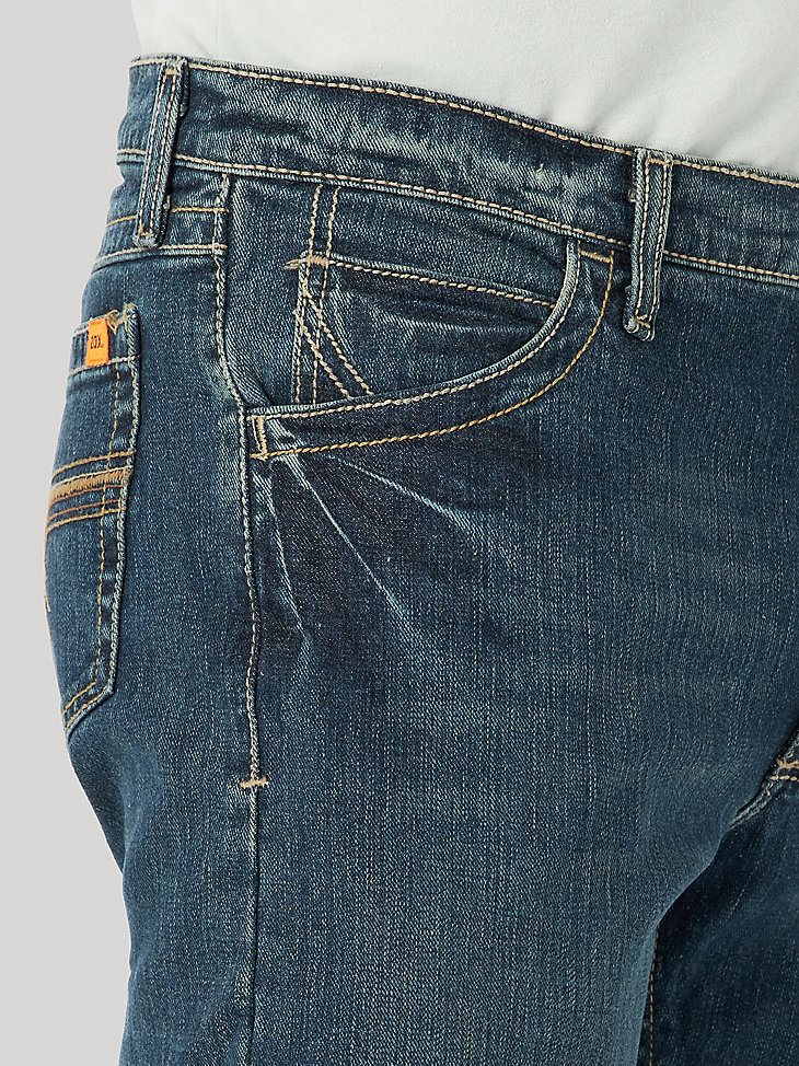 Men’s Wrangler 20X No. 42 Flame Resistant Vintage Bootcut Work Jean in Dark Denim