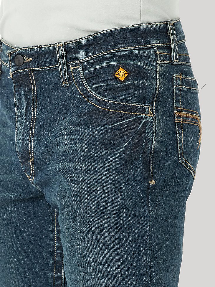 Men’s Wrangler 20X No. 42 Flame Resistant Vintage Bootcut Work Jean in Dark Denim